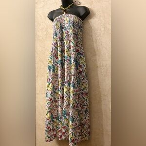 Cassee’s Ivory Floral Strapless Maxi Dress